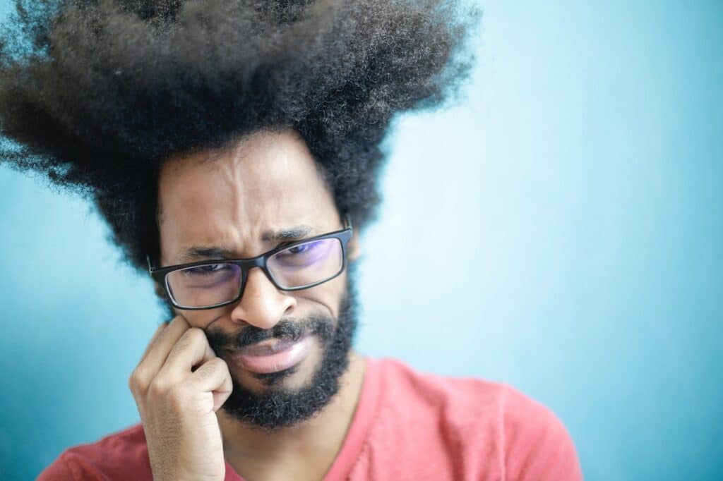 man with oral problems