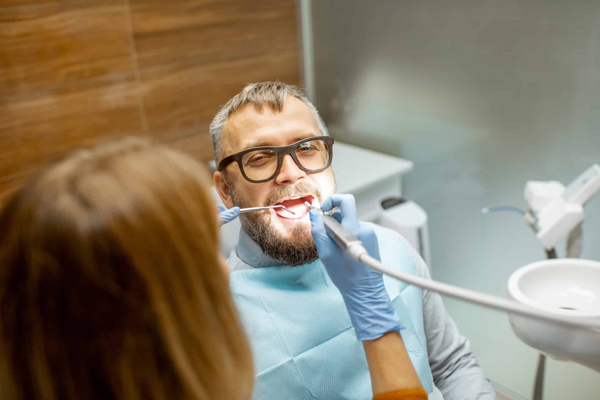 man at the dentist
