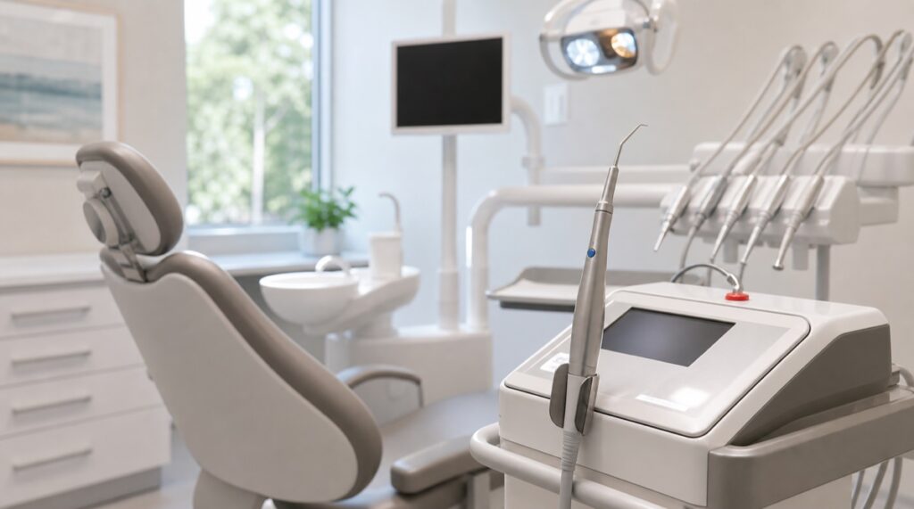 Modern laser dentistry equipment in a calm Pickering dental treatment room
