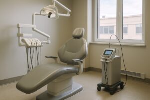 Modern dental operatory with laser dentistry equipment at Pickering Square Dental
